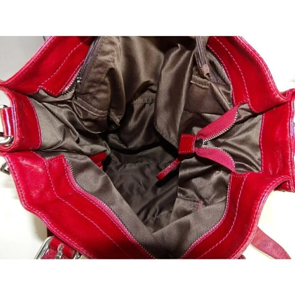 VICENZO red leather tote, shoulder bag, handbag, purse